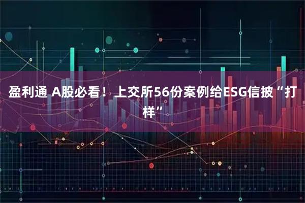 盈利通 A股必看！上交所56份案例给ESG信披“打样”